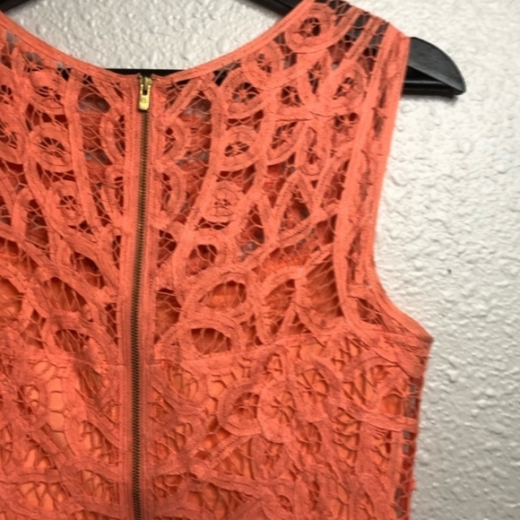 Lilly Pulitzer Tabitha Batt It Up Lace Dress SALMON orange FLORAL Crochet Small - Picture 7 of 11